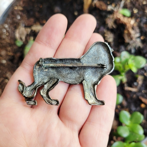 Vintage Silver Lion Lapel Brooch Pin - Picture 6 of 6